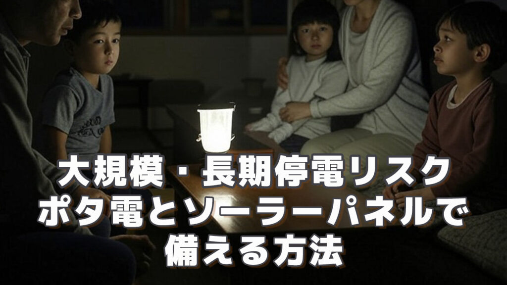 大規模・長期停電リスクとは　ポタ電とソーラーパネルで備える方法