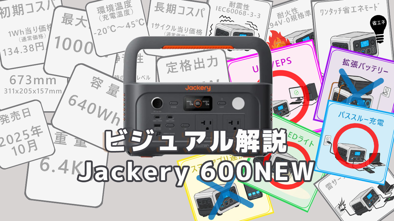 ビジュアル解説Jackery 600NEW