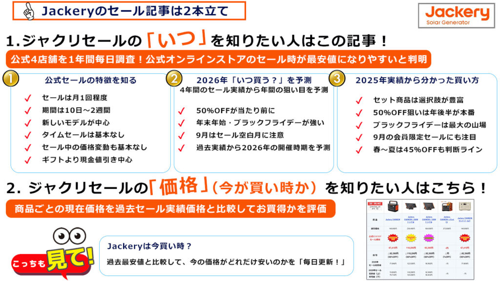 ジャクリのセールはいつ で分かること